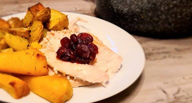 Chipotle cranberry sauce on turkey