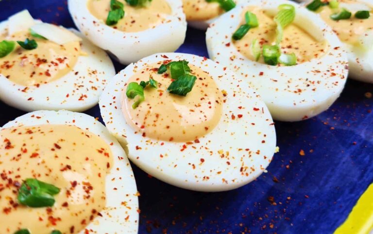 Fiery Sriracha Deviled Eggs