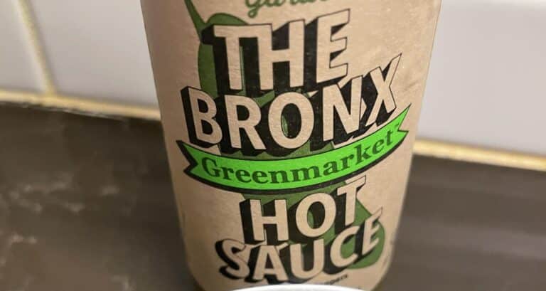 The Bronx Greenmarket Hot Sauce label