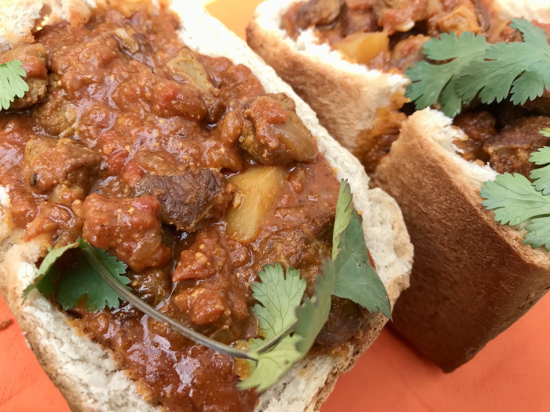 Bunny Chow Spicy, Red, And Hot In Bread
