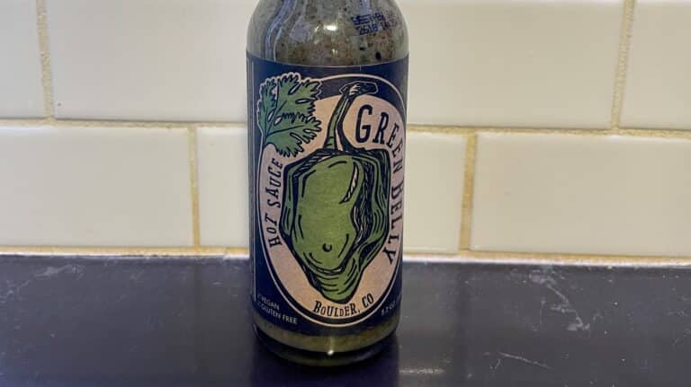 Green Belly Hot Sauce label